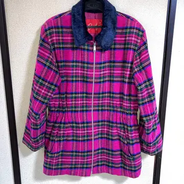 빈티지 80s 핑크 계열 체크 자켓