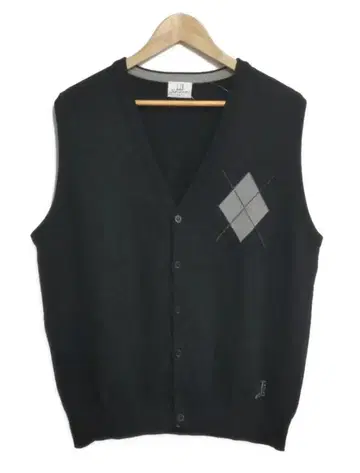 미사용품 던힐 니트 베스트 남성용 네이비