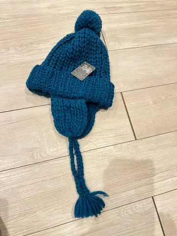 CA4LA 폼폼 포함 니트 모자 블루