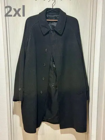 새상품급 2xl 유니클로 싱글 브레스 체크 코트 브라운 체크 1회 착용