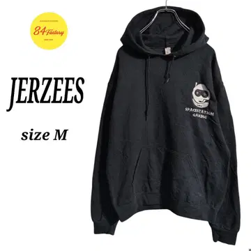 JERZEES hoodie 스웨트 셔츠 후드티 자수 블랙 남성용 M
