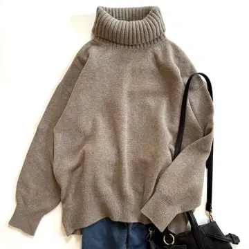 새상품급 스픽 앤 스팬 캐시미어 울 터틀 풀오버 브라운