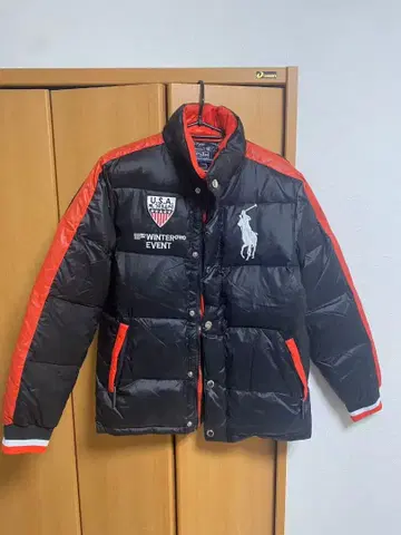 남성용 블랙 다운 자켓