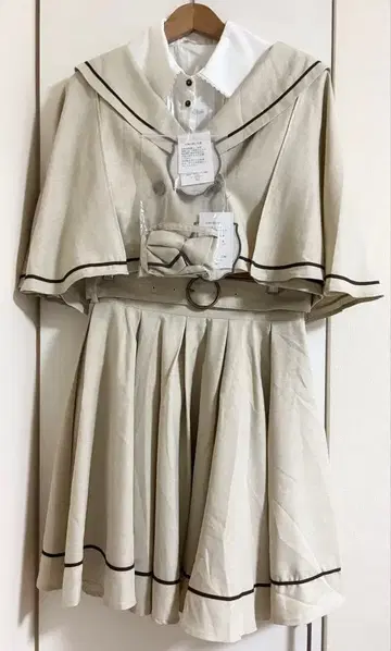 시마무라 쿠루미 콜라보 케이프 스커트 아이보리 LL 블라우스 화이트 3L
