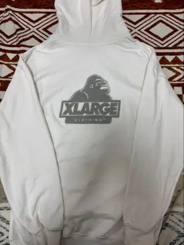 XLARGE 화이트 후드티 고릴라 로고