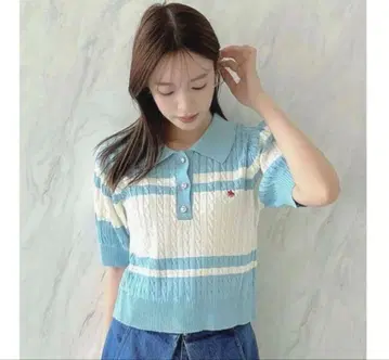 dazzlin [ POLO BCS 콜라보 ] 케이블 폴로 니트탑