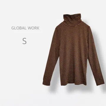 [ GLOBAL WORK ] 터틀넥 리브 니트 보더 레이어드 돌려입기