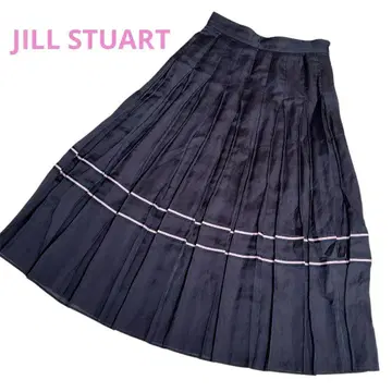 질스튜어트 롱 스커트 하의 플리츠 여성용 네이비