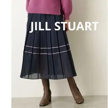 질스튜어트 롱 스커트 하의 플리츠 여성용 네이비