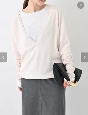 슬로브 이에나 워셔블 플레인 V넥 니트 핑크