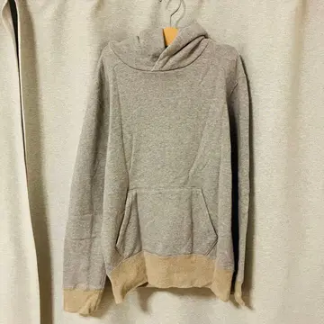 브라운 면 쭈리 후드 맨투맨 [ 사이즈 2 ]