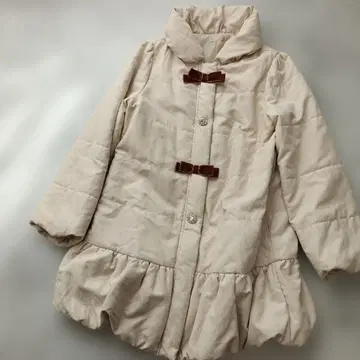 새상품급 엑시즈팜 포에틱 리본 디자인 코트 베이지 M