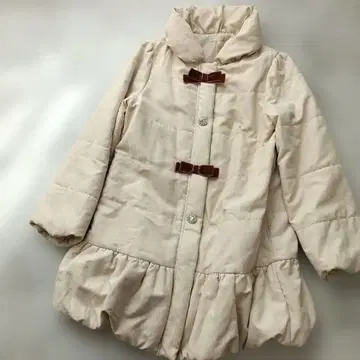 새상품급 엑시즈팜 포에틱 리본 디자인 코트 베이지 M