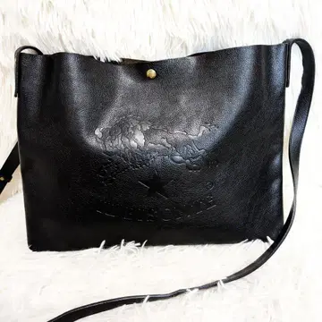 [ 인기 ] A4 가능 빅 로고 일비종떼 가죽 숄더백 블랙