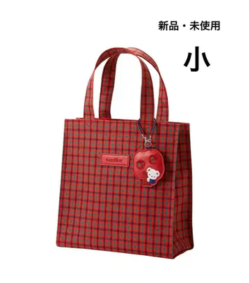 파밀리아 토트백 빨간색 체크 소