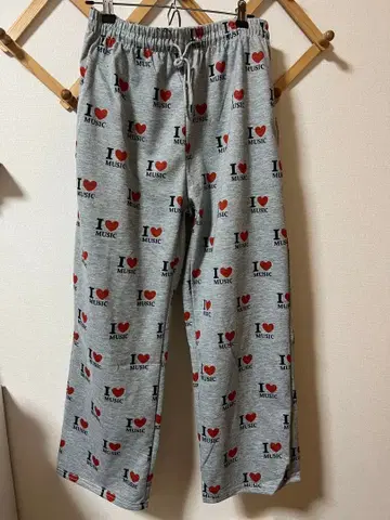 I LOVE MUSIC 프린트 스웨트 팬츠 y2k 헤이세이 그런지