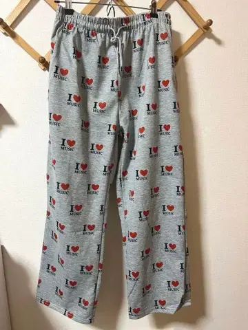 I LOVE MUSIC 프린트 스웨트 팬츠 y2k 헤이세이 그런지