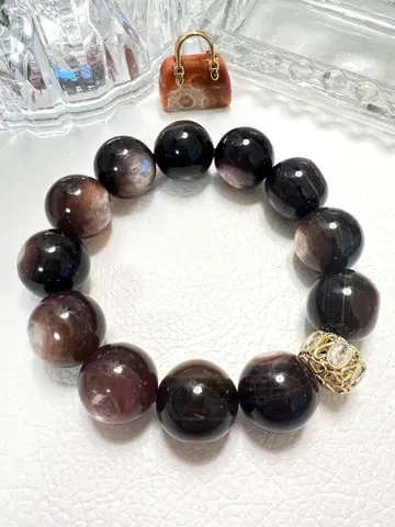 블랙 운모 브라운 계열 16.4mm 구슬