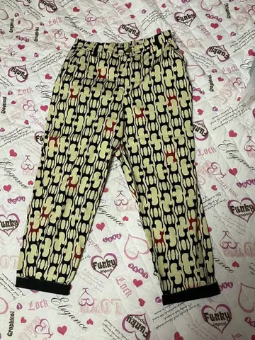 호코모모라 고양이 패턴 캐주얼 팬츠