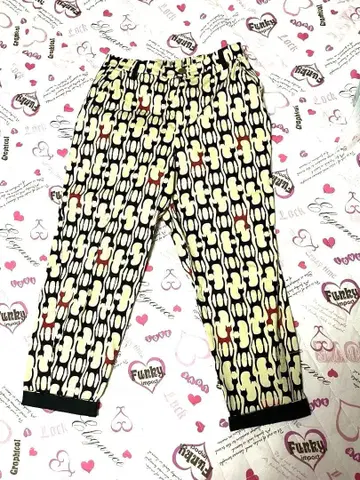 호코모모라 고양이 패턴 캐주얼 팬츠