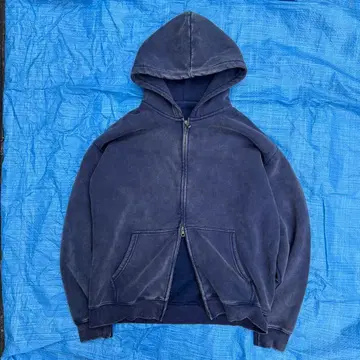 90s 더블 지퍼 후드티 네이비 페 vintage 후드 맨투맨