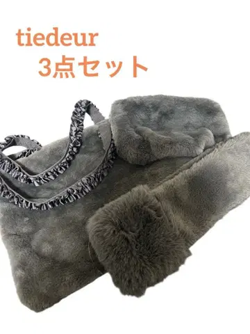 tiedeur 티에두르 인조 모피 백 & 머플러 3종 세트