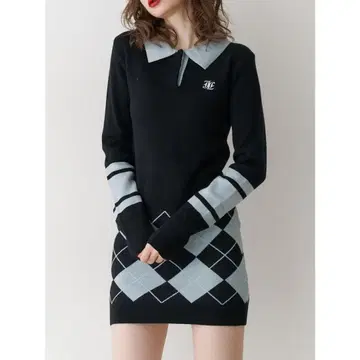 jouetie 니트 폴로 핏 미니 원피스