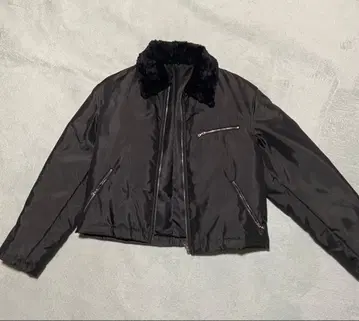 나일론 자켓 짧은 기장 옷깃 절개 옷깃 양가죽 다운