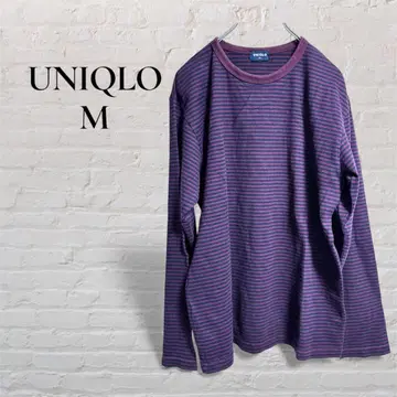 [ UNIQLO ] [ M ] 긴팔 셔츠 코튼 100 보더 레트로 도톰