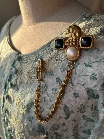 Vintage 클래식 더블 브로치