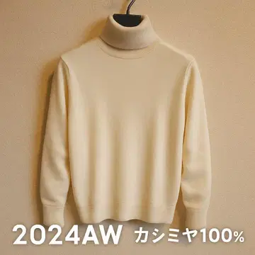 [ 거의 미사용 ] UNIQLO 캐시미어 터틀넥 2024AW 내추럴 M