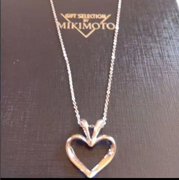MIKIMOTO 하트형 SILVER 펜던트 목걸이