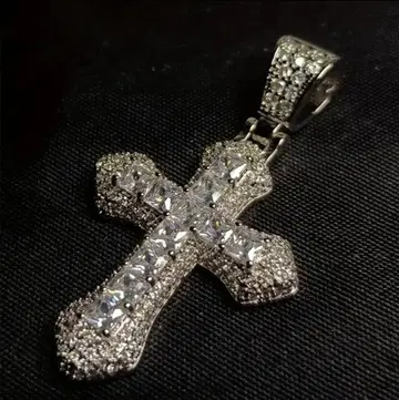 크로스 목걸이 로프 체인 포함 블링블링 Glitter