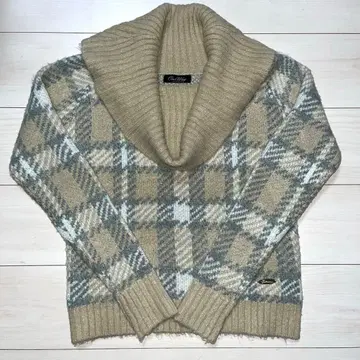 체크 니트 스웨터