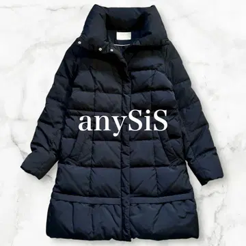 새상품급 L 사이즈 애니시스 롱 다운 코트 네이비 고급