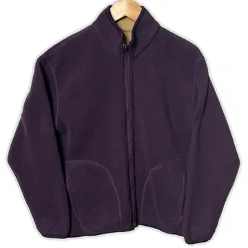 올드 유니클로 리버서블 플리스 자켓 퍼플 베이지