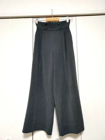 VIS [warm] 스트레치 단추 달린 와이드 팬츠/슬랙스