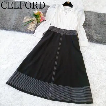 CELFORD 블라우스 도킹 원피스 리본 타이