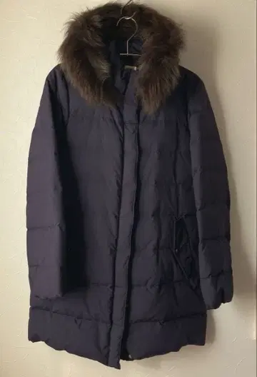 노리즈 롱 다운 코트 네이비