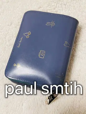 레어 폴스미스 Paul Smith 접이식 지갑 믹스드들 파랑