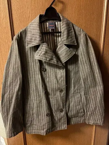 스트라이프 패턴 더블 브레스트 자켓