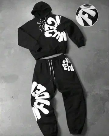 블랙 그래픽 맨투맨 셋업 한국 y2k