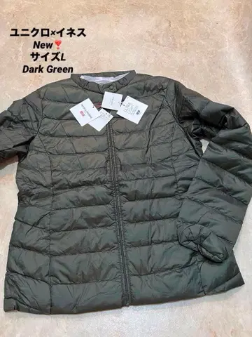 이네스 x 유니클로 콜라보 울트라 라이트 다운 다크 그린 L New