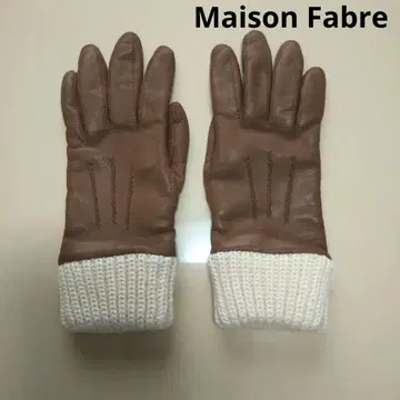 메종 파브르 Maison Fabre 퍼 장갑 가죽 브라운