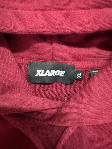 XLARGE 버건디 후드 부착 후드티 XL