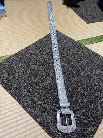 스톤 장식 실버 벨트 더블 버클