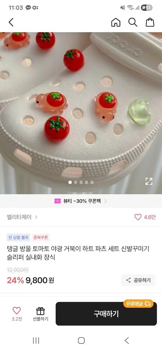 Tomato/Turtle Crocs Shoe Jibbitz Parts Set