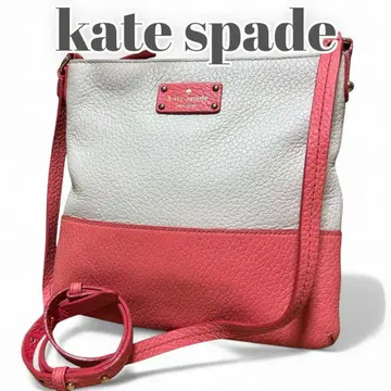 케이트 스페이드 숄더백 사선 바이컬러 화이트 핑크
