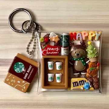 가챠 파우치 브라운 카페 루돌프 곰돌이 크리스마스