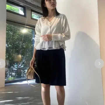 CELFORD 크롭 가디건 레이어드 풀오버